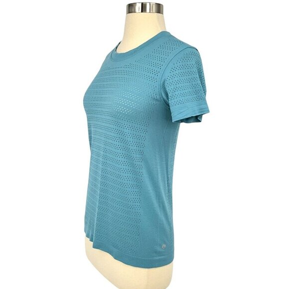 Lululemon Breeze By Short Sleeve *Squad Ice Cave Size 4 / 6 Mesh Run Gym - Picture 3 of 5